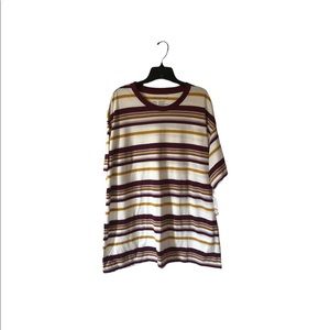 Weekend Soul Mens Tee Shirt XL White w/stripes